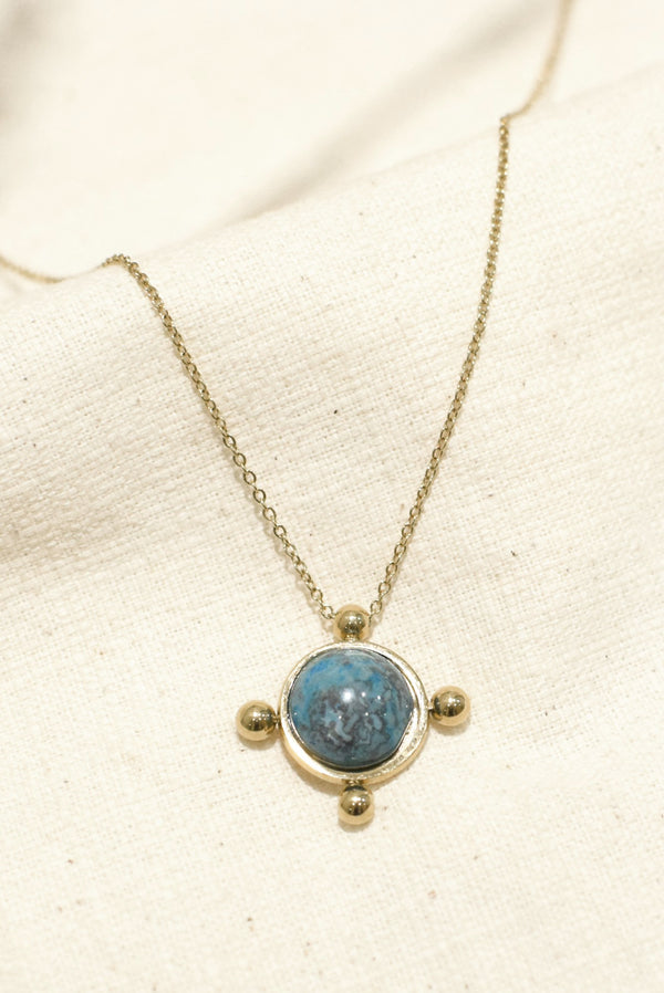 COLLIER ARMANCE, EN ONYX BLEUE